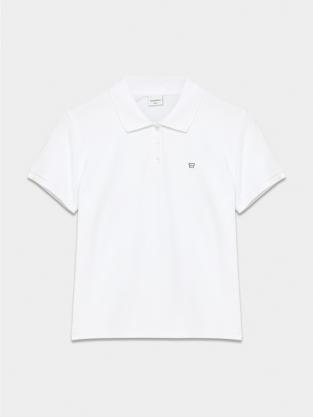Aritzia Sunday Best Castella Polo T-Shirt - Bright White/Admiral, Size M
